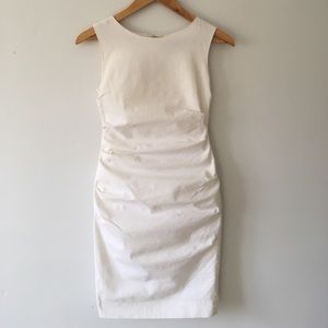 Nicole Miller Stretch Linen Sheath Dress - White